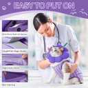 EMUST Cat Recovery Suit with Soft Cone Collar for Female Cats, E-Collar Alternative Post-Spay Wear, Breathable Anti-Licking Cat Onesie for Surgery Recovery & Skin Disease Support(Grapes,S)