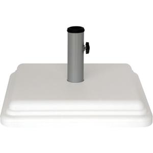 US Weight 40 Pound Umbrella Base - Weighted Umbrella base For Use With Patio Table – Heavy Duty Base- 4” Stem Accommodates 1”-1.5” Pole Sizes – White
 (17x17)