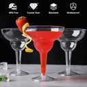 12 oz Clear Plastic Margarita Glasses, 24 Pack Unbreakable Cocktail Cups Shatterproof Party Cups for Wine, Martini, Champagne