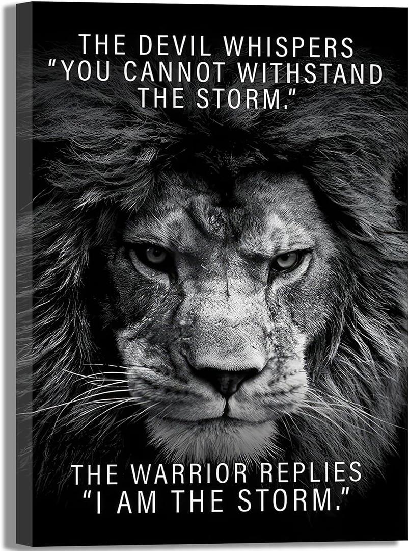 Framed Inspiring Lion Canvas Wall Art, 16x24in