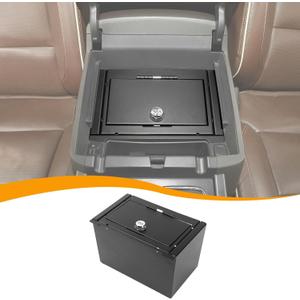 Center Console Armrest Locking Storage Safe Box Armrest Organizer Gun Safe Box with Password Compatible with Chevrolet Silverado Sierra GMC 2014-2018, Interior Accessories