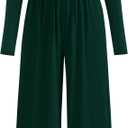 PRETTYGARDEN One Piece Jumpsuits for Women Dressy Casual Long Sleeve Crewneck Wide Leg Romper Overalls Spring Outfits 2026 (X-Small, Dark Green)