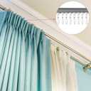 Jetec 180 Pcs Metal Curtain Track Hooks S Shaped Small Curtain Metal Drape Wire Hooks for Ceiling Drape Track (Silver)