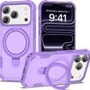 Compatible with iPhone 17 Pro Case 6.3'' with Magnetic Ring Stand [Military Drop Protection][Compatible with MagSafe] Shockproof 17 Pro Phone Case for Men Wowen,Purple