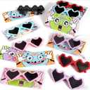 24 Pack Heart Sunglasses Bulk for Kids Women, Heart Shaped Glasses with Greeting Card, Colorful Fun Sunglasses for Bachelorette Summer Beach Party Favors Kids Classroom Exchange School Gifts