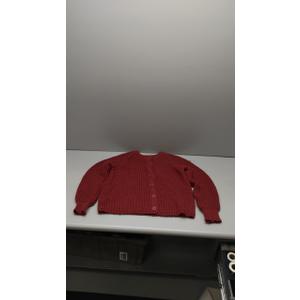 Dark Red Crochet Cardigan sweater,  MEDIUM
