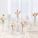 Babenest 12pcs Clear Small Bud Vase Set, Mini Gradient Glass Flower Vases in Bulk, Decorations Vintage Little Vase for Rustic Wedding Party Home Office Recepetion Centerpieces Table Decor