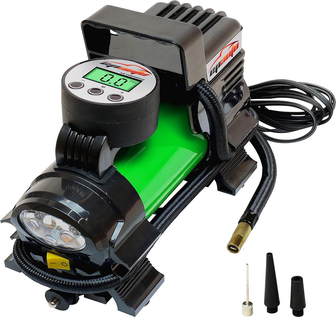 epauto 12V DC Portable Air Compressor Pump, Digital Tire Inflator (Green)