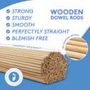 Dowel Rods Wood Sticks Wooden Dowel Rods - 7/16 x 36 Inch Unfinished Hardwood Sticks - for Crafts and DIYers - 10 Pieces by Woodpeckers