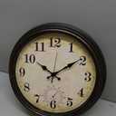 Wall Clock Battery Operated Silent Vintage Wall Clocks for Living Room 16 Inch Bronze, Large