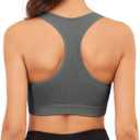 Black Sports Bras Workout Tank for Women Yoga Gym Top with Built Bra Woman Seamless Crop Fitness Racerback Bra Top (Gray, S)