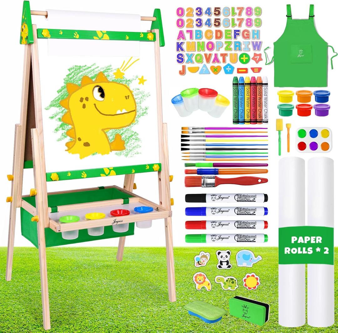Joyooss Art Easel for Kids,Double Sided with 98+ Accessories Kids Easel Magnetic Board,Toddler Art Easel Dry Erase Board Easel for Kid Age 4-8 9-12 Outdoor Easel