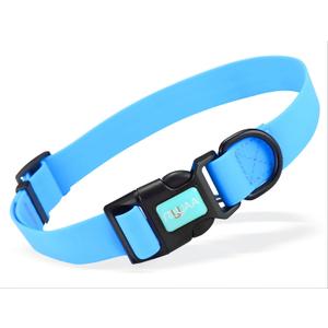 2 x Waterproof Dog Collars,Easy Clean Collar,Adjustable Dog Collars for Small,Medium, Large Dogs(Sky Blue, M)