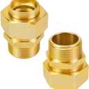 CSST Male NPT Fitting Kit Brass Natural Gas Quick Connect Adapter 3/4'' Grill Propane Conversion Connector 2 Pack