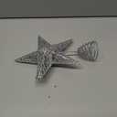 Glittered Christmas Tree Topper Hollow Wire Star Christmas Treetop Ornament (Silver)