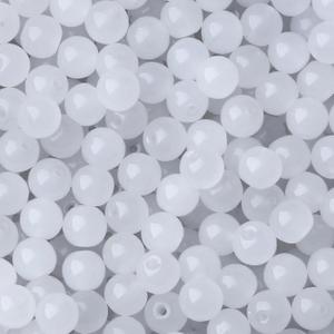 500Pcs White Round Glass Beads 8mm for Necklaces, Clear Glass Crystal Beads for Bracelet Making Kits Earring Bracelets and DIY Crafts(White)