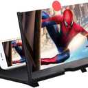 LAC 14'' Screen Magnifier for Cell Phone, Mobile Phone Magnifying Projector Screen Enlarger for Movies and Gaming, Foldable Stand with 3D HD Amplifier