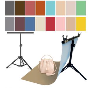 8PCS 16Patterns Product Photography Backdrops Paper with Stand Tabletop Background Small Photo 22x34IN Seamless Double-Side Flat Lay Paper Props Shoot for Food Jewlery Cosmetics (Black White Orange Pink)