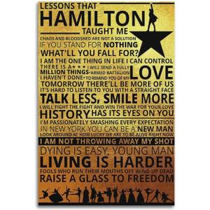 Lessons That Hamilton Taught Me Poster Education Poster Motivational Poster Poster Decorative Painting Canvas Wall Posters And Art Picture Print Modern Family Bedroom Decor Posters 16x24inch(40x60cm)