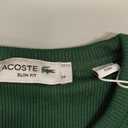 Lacoste Women's Slim Fit Ribbed Cotton T-Shirt (34, Green)