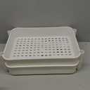 Melody House 2-Tier Utility Rolling Cart Storage Organizer Sofa Side Table with Wheels, Under Desk Mobile Trolley Organizer with Handle for Office Home Kitchen Organization, White