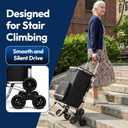 Foldable Stair Climbing Shopping Cart with Wheels 3-in-1 Grocery Trolley, Backpack & Hand Truck Lightweight Aluminum Frame, Waterproof Insulated Bag, Side Pockets Cart for Groceries & Laundry