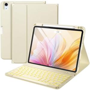 Compatible for iPad Air 11-inch/ 10.9" Air 5th 4th Generation Case with Keyboard - Backlit Detachable, Folio Cover with Pencil Holder for iPad Air 11 Inch M3/M2, Air 5/ Air 4 (Starlight)