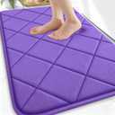 OLANLY Memory Foam Bath Mat 30x20, Ultra Soft and Absorbent Bathroom Rugs, Machine Washable, Comfortable Bath Carpet for Bathroom Floor, Tub and Shower, Purple