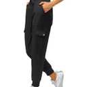 Women's Joggers with Pockets Drawstring, Lightweight Quick Dry Cargo Athletic Pants for Hiking Jogging Navy (Blue)