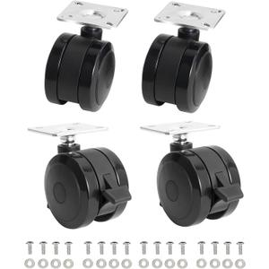 4 Pack 69828 69827 Locking Caster for Weber Spirit 200/300 Series Grills (Model Years 2013 and newer) with "Up Front" Controls, Caster Wheel with Plate and Screws for Weber Grill Replacement Parts