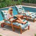 2 Pack Outdoor Chaise Lounge Chair Cushion 75.1 x 22.8 x 4.7 Inches 100% Waterproof Replacement Cotton Patio Pool Lounge Chair Cushion for Outdoor Furniture with Ties,Yellow-Green Leaf