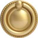 8 Pack Solid Zinc Alloy Brass Ring Pull - 2 Inch Gold Ring Pull for Modern Vintage Brass Drop Ring Drawer Pulls