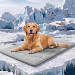 ASENKU Dog Cooling Mat, Portable & Durable Cooling Mat for Dogs, Summer Anti-Slip Breathable Cooling Bed for Large Dogs 60100 lbs (Golden Retriever, Lab, German Shepherd), 43x32 inches, Grey Wave