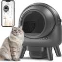 Self Cleaning Litter Box,Automatic Cat Litter Box for Multiple Cats,Robot with APP Control,Dual Safety Protection,Odor-Free Waste Disposal Includes Trash Bags,Grey (Gray)