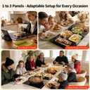 ODSD Food Warmers for Parties Buffet, 47"x15" Extra-Long Warming Mat for Food3-in-1 Electric Warming Tray with Independent Temp Control, Multi-Surface Protection (Not for Glass)