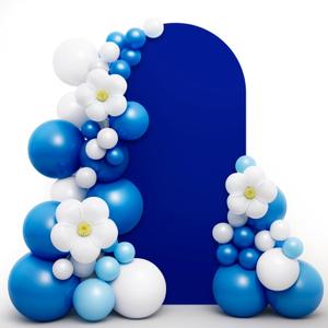 LEBENGURU Upgraded 6.6FT Open Arch Backdrop Cover, Royal Blue Spandex Fitted Round Top Wedding Arches, Double-Sided U-Shaped Arch Chiara Stand Covers for Birthday Party Baby Shower Balloon Dcor
