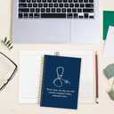 BearCake Nurse Notebook, Nursing Student Gifts,Stethoscope Medical Doctor Notebook Journal,Future Nurse Doctor Medical Student Nurse Graduation Gifts, Hardcover Spiral Notebook 5.5x8.3 Navy Blue (white-annotation-deep blue)