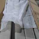 GAOMON Full Canopy Bed Frame with Upholstered Headboard, Four Poster Design, Button Tufted, and Slide Rail, No Box Spring Required, Wooden Slatted Structure, Beige