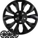 15 Inch Universal Hubcaps, Glossy Black Wheel Covers, Set of 4