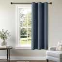 ChrisDowa Small Window Curtains 50 inches Long for Bedroom - Grommet Short Thermal Insulated Room Darkening Curtains for Kitchen (1 Panel, Stone Blue, 29 x 50 Inch)