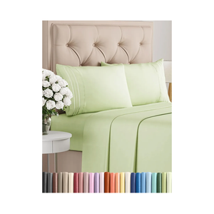Queen Size 4 Piece Sheet Set - Comfy Breathable & Cooling Bed Sheets Set - Hotel Luxury Bedding for Women, Men, Kids, Teens, Boys & Girls - Deep Pockets and Wrinkle Free - Oeko-Tex - Light Sage Green
