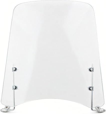Mokuo Extended Motorcycle Windshield Universal- 18" Tall & 3MM Thick, High-Transparency PC Windscreen, Protection for Moped Scooter Cruiser (W15.7 x H18)