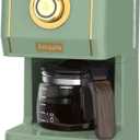Amaste Drip Coffee Maker, Coffee Machine with 25 Oz Glass Coffee Pot, Retro Style Coffee Maker with Reusable Filter & Three Brewing Modes, Warming Plate, Matcha Green