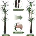 7FT Artificial Agave Tree, Fake Agave Plant with 60 Lifelike Leaves and 4 Realistic Trunks, Faux Plants Indoor for Home Office Living Room Decor Housewarming Gift