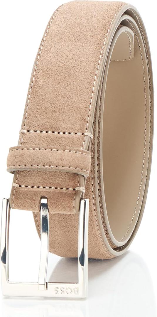 BOSS mens Elloy Suede Leather Belt (40, Dunes)