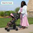 Ingenuity 3D Mini Convenience Stroller Lightweight Stroller with Compact Fold, Multi-Position Recline, Canopy with Pop Out Sun Visor and More Umbrella Stroller for Travel, Pink