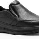 Men's Orthopedic Leather Dress Walking Shoes: Comfortable Orthotic Plantar Fasciitis Oxford Shoes with Arch Support, Flat Feet Casual Business Slip-On Loafers for Foot and Heel Pain Relief