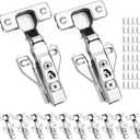 10 Pack 1/2'' Overlay Soft Close Cabinet Hinges  105 3D Adjustable Clip-On Concealed Cupboard Hinges for Kitchen Cabinet Doors, Hidden Cabinet Door Hinges with Screws