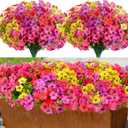 InnoGear Artificial Flowers for Outdoors, 12 Bundles UV Resistant Fake Silk Flowers for Outside Faux Spring Summer Decor Flower for Outdoor Indoor Garden Home Decoration Porch Patio (Mixed 4 Colors)