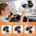GES Rear View Mirror - 360 Degree Adjustable, Strengthen Suction Cup for Car - 5.9 x 2.2Inch - Black